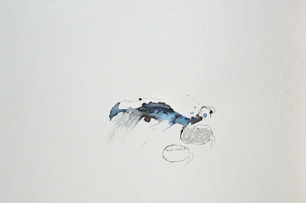 Dora blue. Watercolor, ink on paper cm 70x100